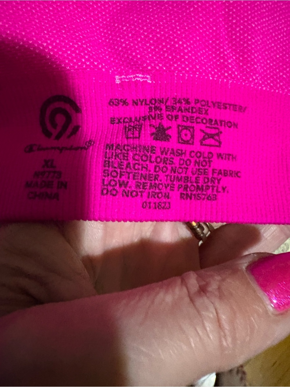 Champion Hot Pink Seamless Sports Bra with Mesh Detail - Picture 4 of 4